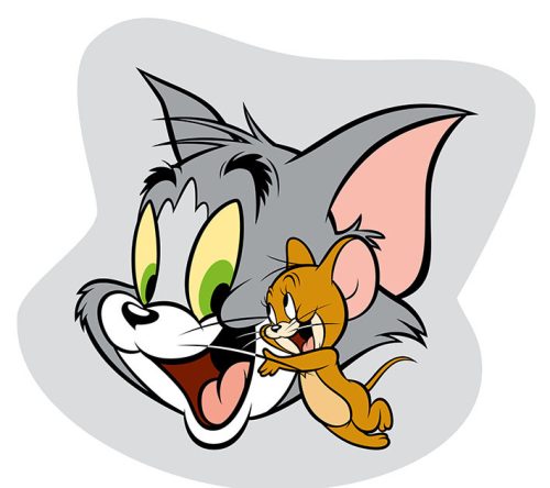 Tom și Jerry pernă formă, pernă decorativă 32x32 cm