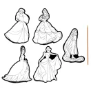 Prințesele Disney Fairytale autocolante pentru artă scratch set de 5