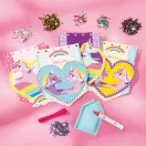 Unicorn Heart set ghirlandă cu mărgele diamantate, 4 bucăți
