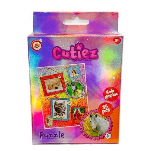 Animale Cutiez puzzle mini holografic 35 piese