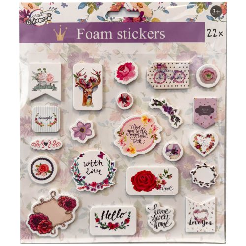 Colorat Flowers autocolant spumă 22 bucăți