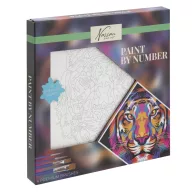   Animale Nassau Set pentru pictură pe numere cu tigru 20x20 cm