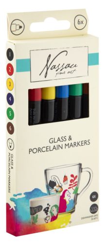 Colorat Nassau  marker de pictură pe sticlă și porțelan set de 6