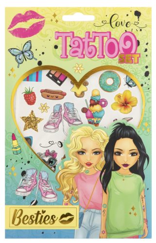 Colorat Besties Love Set de tatuaje pentru fete 2 coli