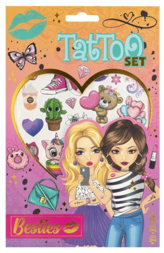 Colorat Besties Set de tatuaje pentru fete 2 coli
