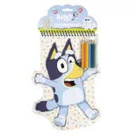   Bluey Happy set de colorat forme cu abțibilduri și creioane colorate