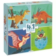 Dinozaur Fun Puzzle 4 în 1