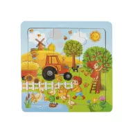 Animale Farm Set puzzle lemn de recoltă, 9 piese