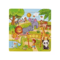 Animale Zoo puzzle din lemn 9 bucăți