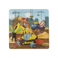   Animale Zoo Puzzle de construcție Builders din lemn, 9 piese
