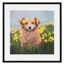 Animale Dog puzzle cu mărgele diamant 30x30 cm
