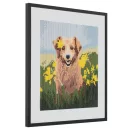 Animale Dog puzzle cu mărgele diamant 30x30 cm