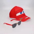 Disney Mașini Red Smile set de ochelari de soare și șapcă de baseball