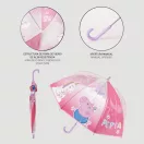 Purcelușa Peppa Unicorn umbrelă transparentă pentru copii ∅71 cm