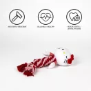 Hello Kitty Red jucărie pentru câini cu frânghie care scârțâie 30 cm