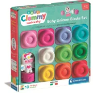   Colorat Clemmy Set de cuburi moi Unicorn cu figură și 10 piese Clementoni