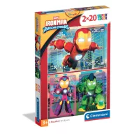   Avengers Hero Squad Iron Man și super echipa 2x20 de piese puzzle Clementoni