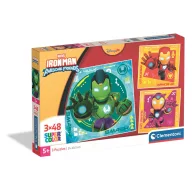  Avengers Hero Squad Omul de Fier și Echipa sa de Supereroi 3x48 piesă Puzzle de Clementoni