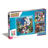 Sonic Ariciul Doctor Eggman Puzzle Clementoni 3x48 piese
