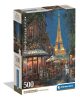 Orașe Night at Eiffel Café Puzzle Compact Paris 500 piese Clementoni