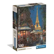   Orașe Night at Eiffel Café Puzzle Compact Paris 500 piese Clementoni