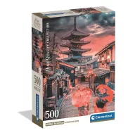   Orașe Evening in Kyoto Puzzle japonez compact cu 500 de piese Clementoni