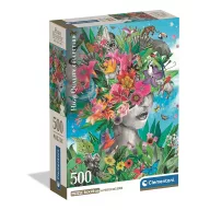   Colorat Head in Jungle Gânduri Înflorite puzzle compact de 500 piese Clementoni