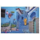 Orașe Blue Street of Chefchaouen Puzzle Maroc 500 piese Clementoni