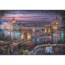 Voiaj Lights of the Danube Puzzle Compact 1000 de piese Budapesta Clementoni