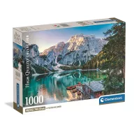   Orașe Lake Braies Italia Puzzle Compact de 1000 de piese Clementoni