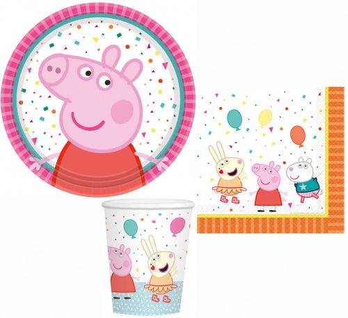 Purcelușa Peppa Confetti Party set de 32 farfurii de 18 cm