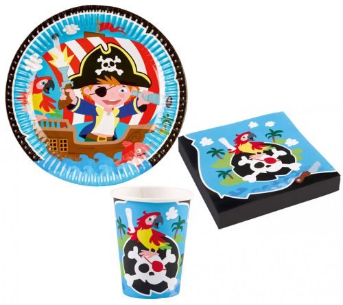 Pirate, Pirat Party set de 36 farfurii 23 cm