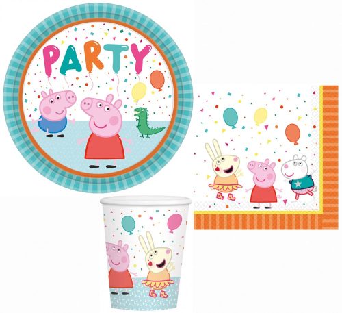 Purcelușa Peppa Confetti Party set 32 farfurii 23 cm