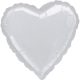 Metallic Silver Inimă Balon din folie de aluminiu Inimă argintiu metalizat 43 cm