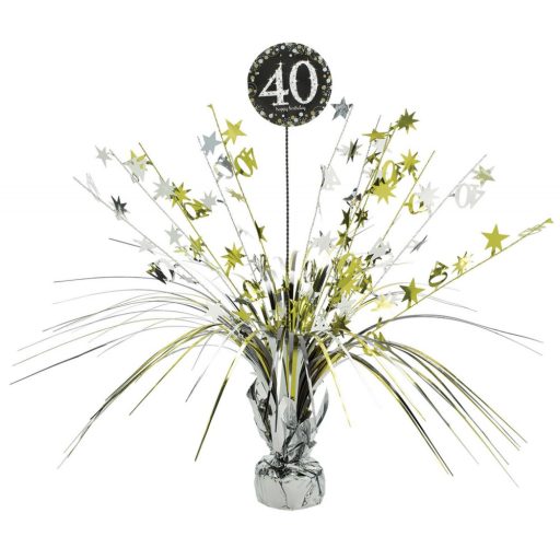 La mulți ani Gold Happy Birthday 40 decor pentru masă 45,7 cm