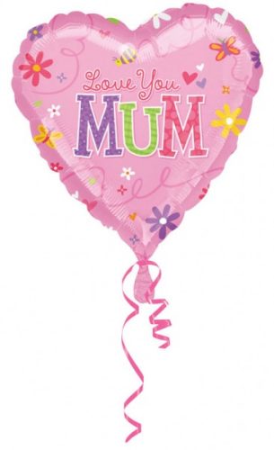 Love you Mom, Te iubesc Mamă balon folie 43 cm