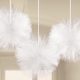 Colorat Decorațiune din tul pompon alb suspendat set de 3