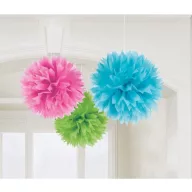   Colorat Multicolour decorațiune cu pom pom suspendat set de 3