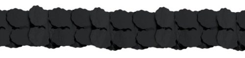 black, Ghirlandă de hârtie neagră 365 cm