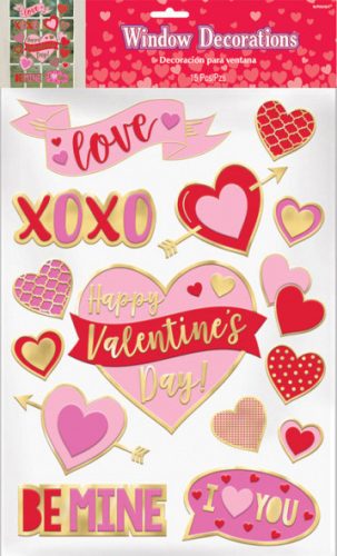 Ziua Îndrăgostiților, Ziua Îndrăgostiților Sticker de fereastră de Ziua Îndrăgostiților 15 buc.