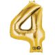 Gold, Gold giant Balon folie cifra 4 91x60 cm