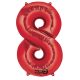Red figurină uriașă balon folie 8, 86*53 cm