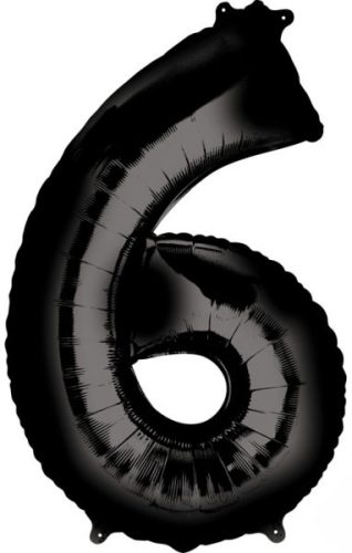 Black figurină gigantică balon folie 6-inch, 86*55 cm
