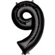 black figurină uriașă balon folie 9-inch, 86x55 cm