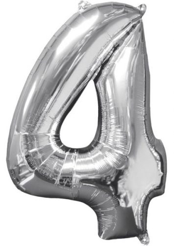 Silver, număr argintiu balon folie 4-inch, 66x45 cm