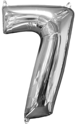 Număr balon folie 7-inch, Silver 66x43 cm