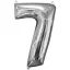 Numere Balon din folie în formă de cifră 7, Argintiu 66*43 cm