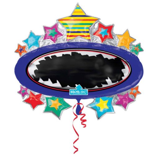 Colorat Black Board Star balon din folie 78 cm