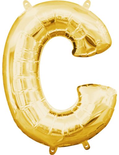 Litere Gold, Mini C litera din folie aurie 33 cm