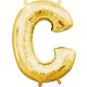 Gold, mini litera C auriu balon folie 33 cm